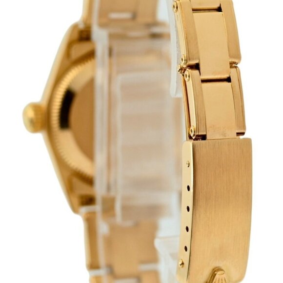 Rolex 24mm Ladies Oyster Perpetual Solid 18k Yellow Gold Tropical Dial Ref 67198 - Picture 6 of 10